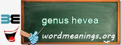 WordMeaning blackboard for genus hevea
